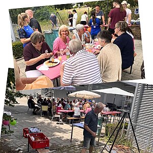 Everyone was well taken care of during the group barbecue. Everyone was well taken care of during the group barbecue.